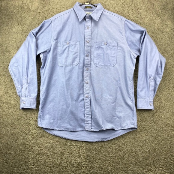 Vtg Fieldmaster Shirt Men XL Tall Blue Long Sleeve Button‎ Up Shirt USA Made - Picture 1 of 8